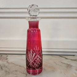 Pink Flash Glass Scent Bottle With Stopper | Antique & Vintage | Moonee Ponds Antiques | Australia Wide Delivery
