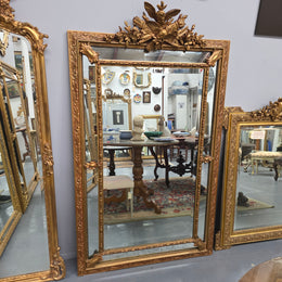 Impressive 19th Century Large French Gilt Cushion Mirror