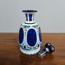 Antique Bohemian Cobalt Overlay Milk Glass Perfume Bottle | Antique & Vintage | Moonee Ponds Antiques | Australia Wide Delivery
