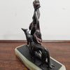 Small Art Deco Bronze Lady With 2 Borzoi Dogs | Antique & Vintage | Moonee Ponds Antiques | Australia Wide Delivery