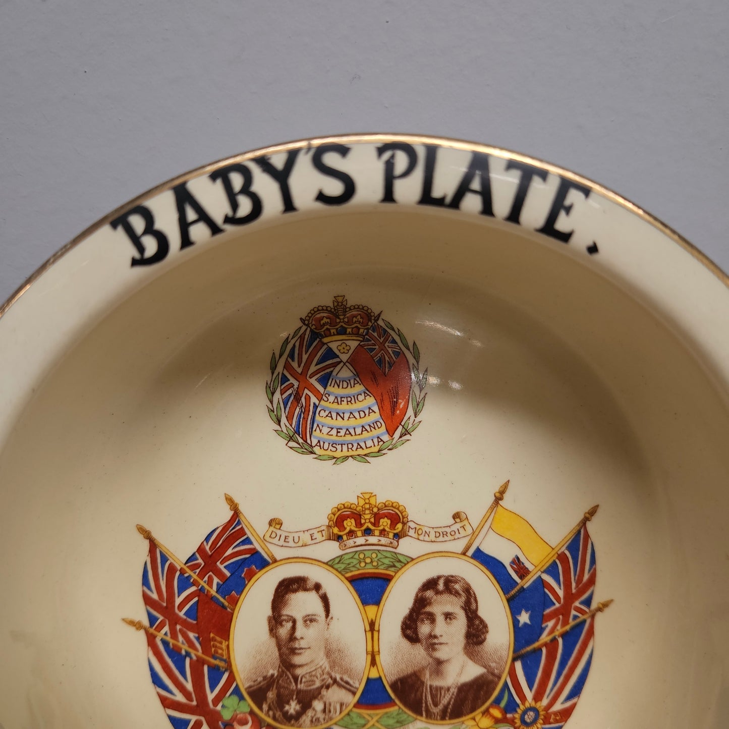 Vintage Empire Works China Commemorative Baby's Bowl