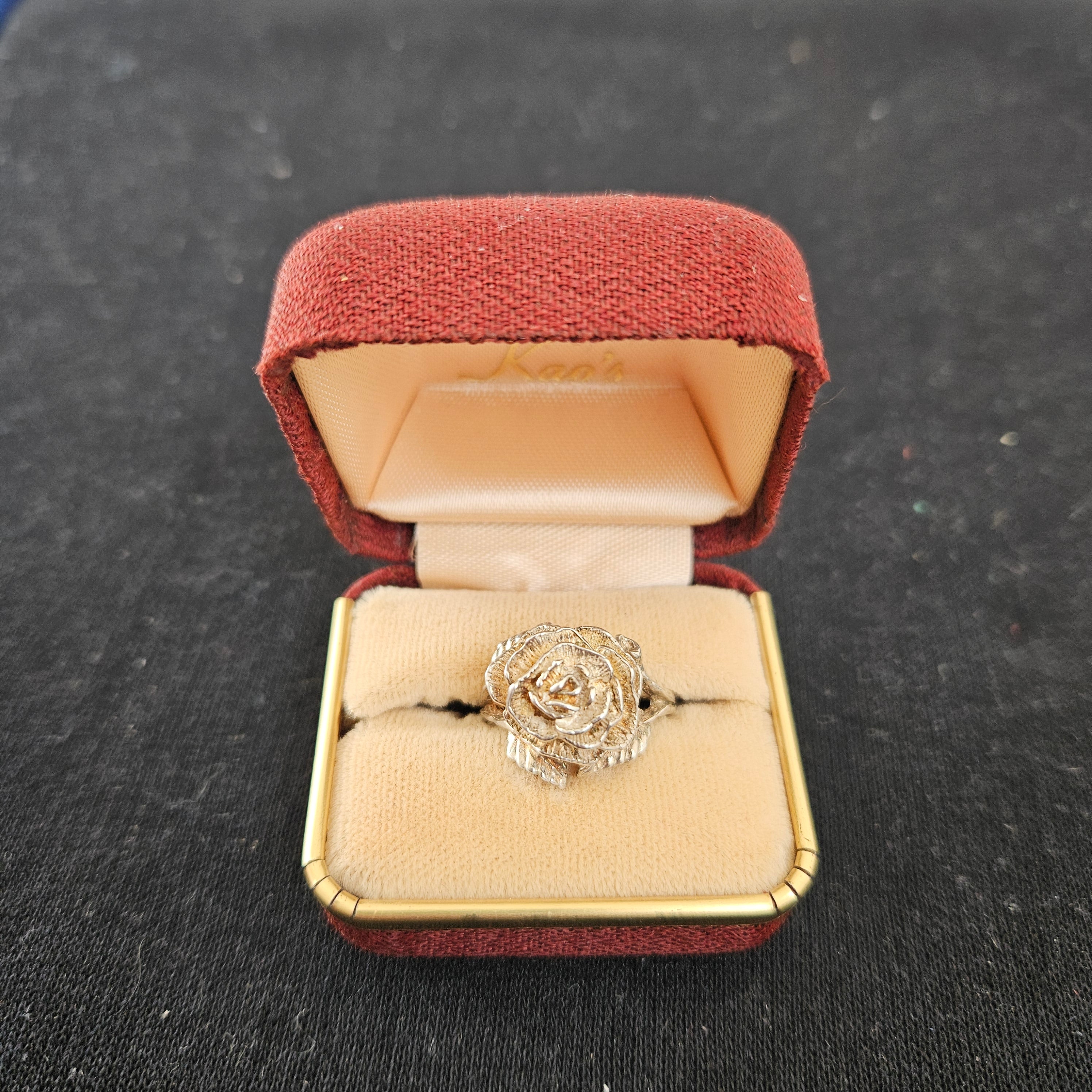 Full Blown Sterling Silver Rose Ring