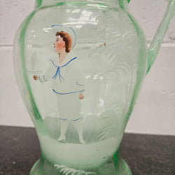 Uranium Glass Mary Gregory Style Large Jug Moonee Ponds Antiques