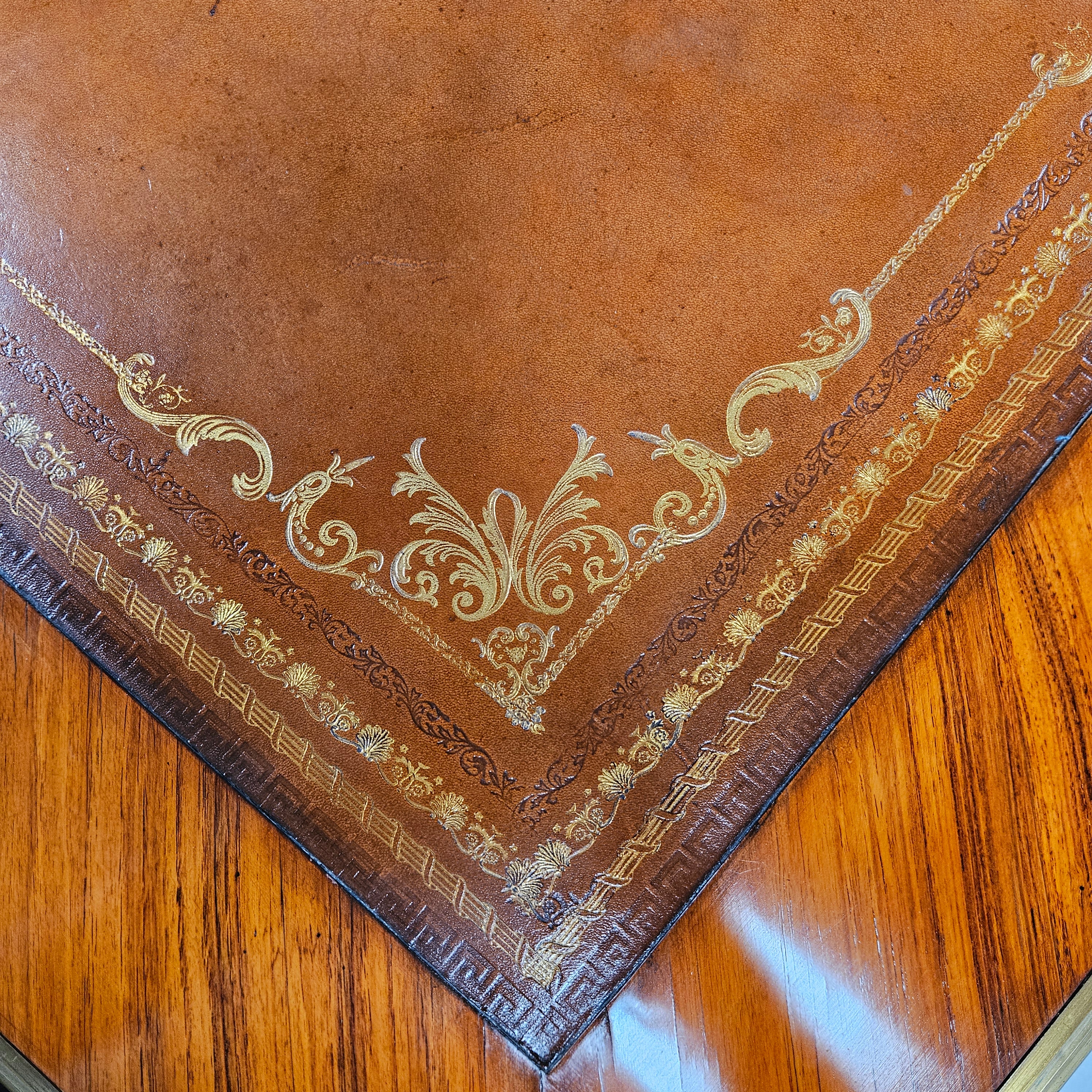 Exceptional 19th Century Louis XV Style Kingwood & Rosewood"Bureau Plat" Leather Top Desk | Antique & Vintage | Moonee Ponds Antiques | Australia Wide Delivery
