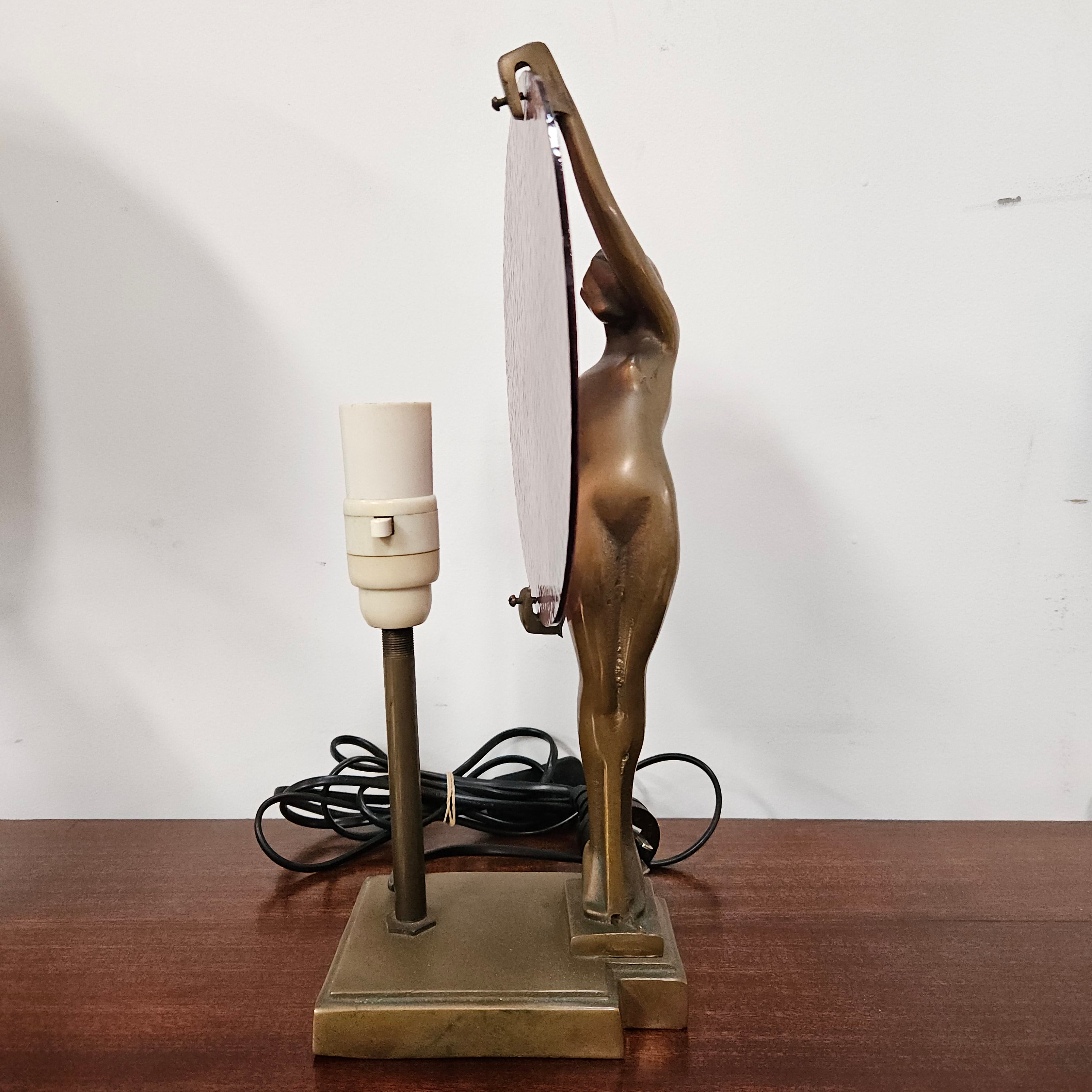 Bronze & Art Glass Diana Lamp | Antique & Vintage | Moonee Ponds Antiques | Australia Wide Delivery