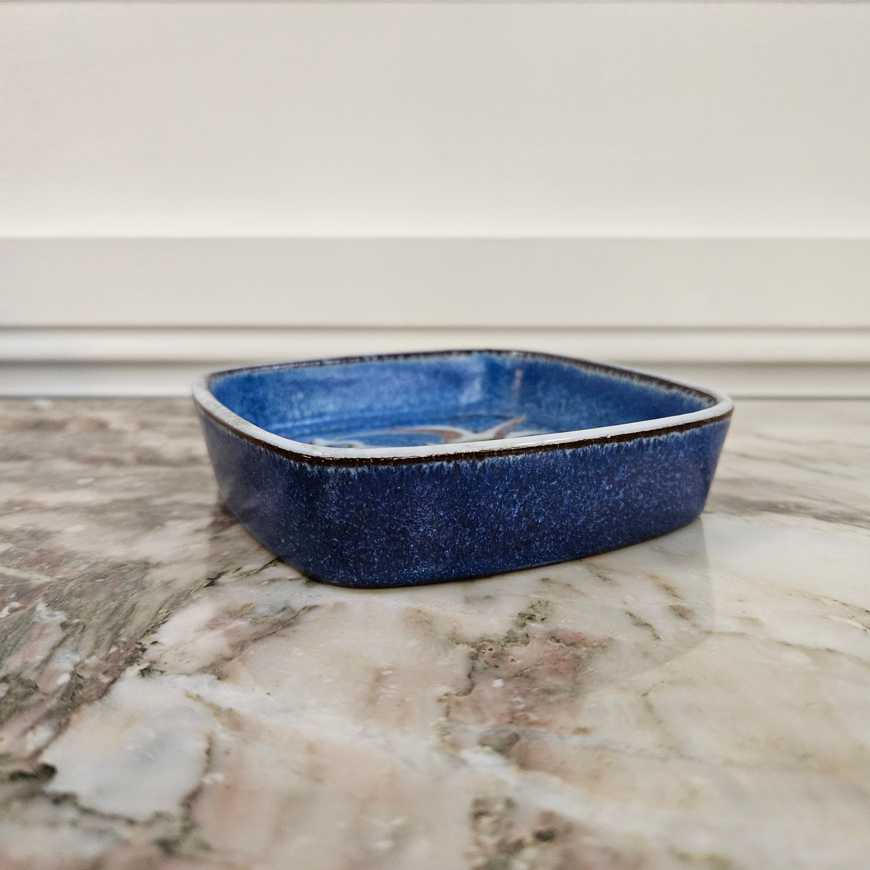 Denmark Blue Bowl Depicting Bird | Antique & Vintage | Moonee Ponds Antiques | Australia Wide Delivery