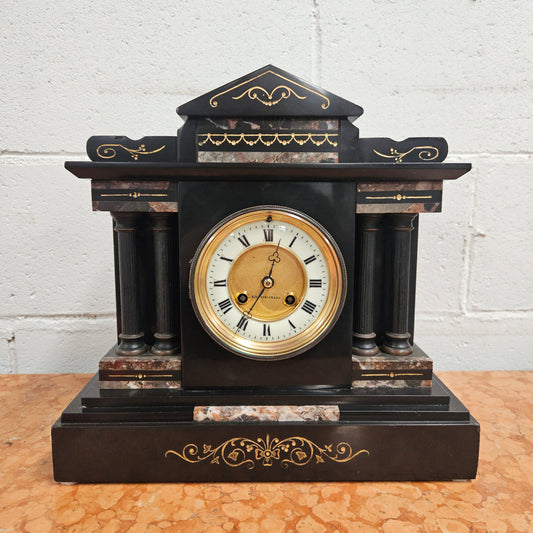 Stunning Kilpatrick & Co Mantle Clock Inlaid Marble/Slate Case