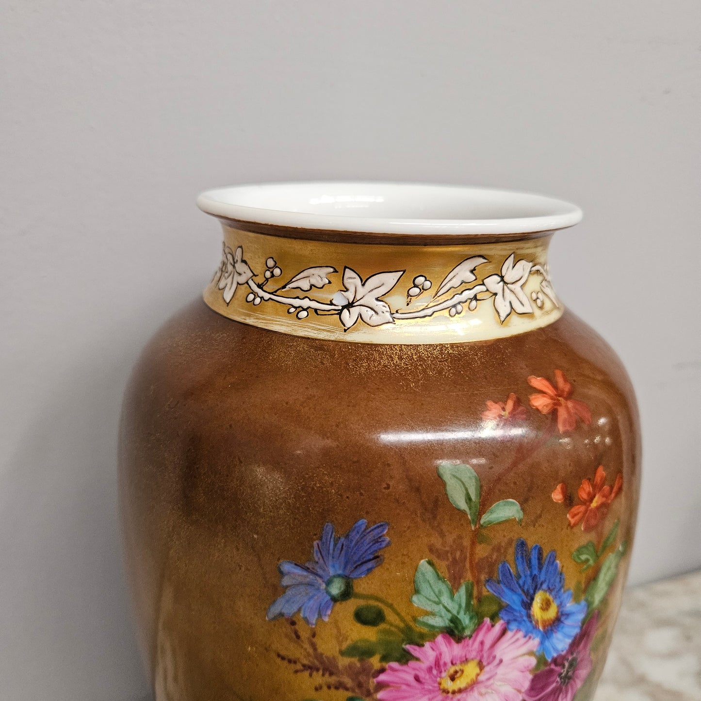 Antique Milk Glass Floral Vase C1880's