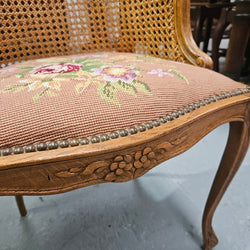 French Oak Louis XV Style Tapestry Upholstered Fauteuil | Antique & Vintage | Moonee Ponds Antiques | Australia Wide Delivery
