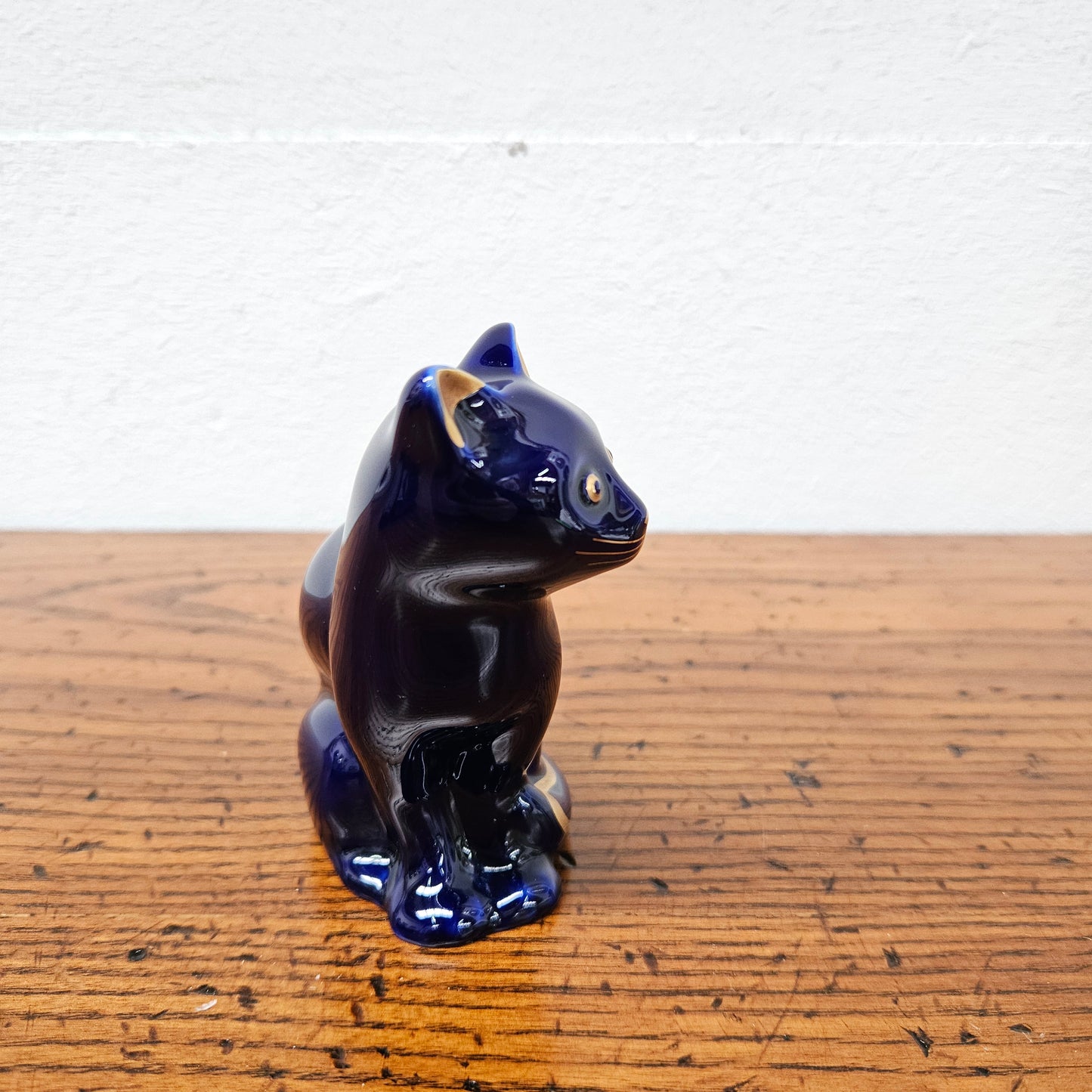 Limoge Cobalt Blue Cat