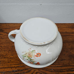 Antique Victorian White / Floral Chamber Pot