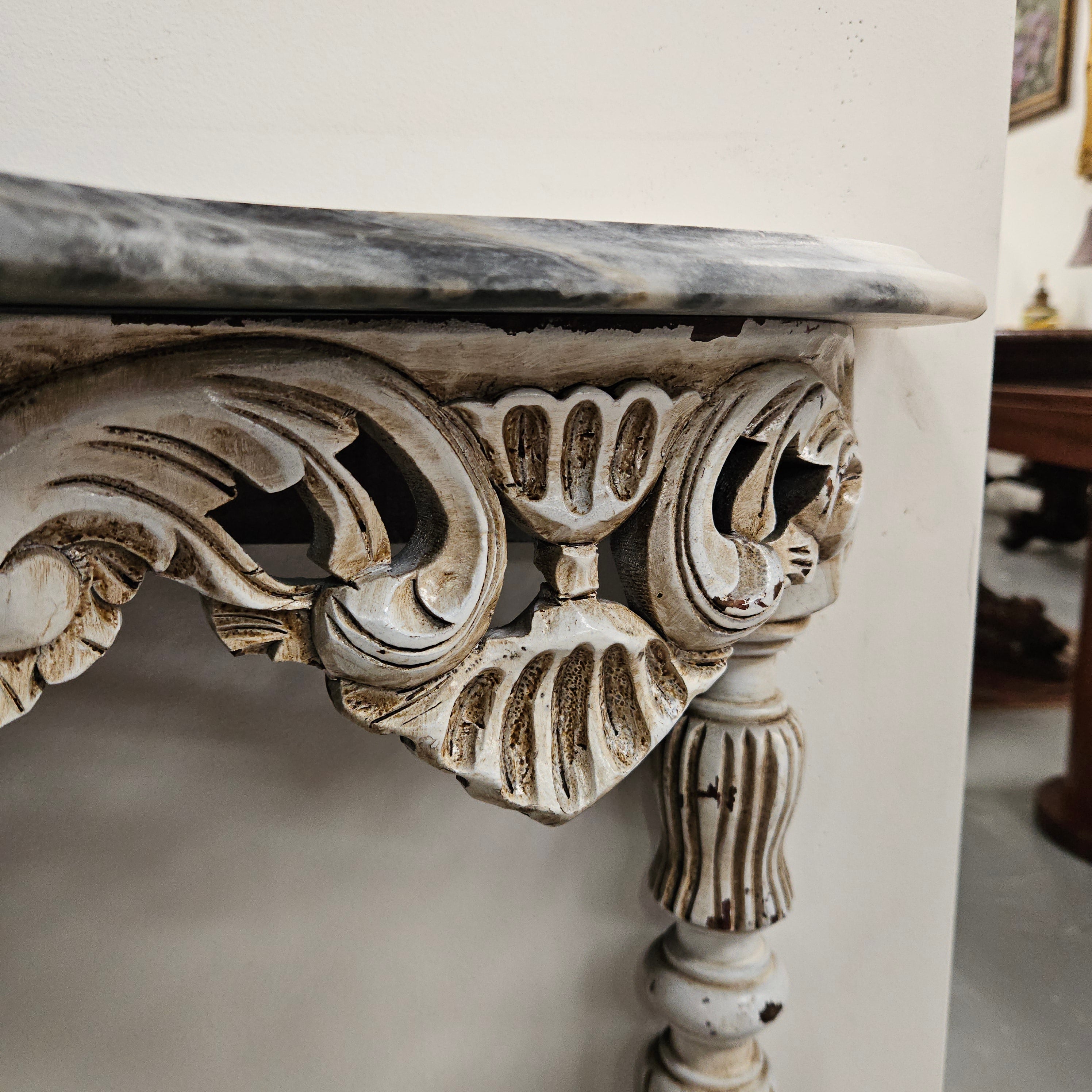 Louis XVI Style Painted Console Table With Marble Top | Antique & Vintage | Moonee Ponds Antiques | Australia Wide Delivery