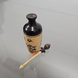Old Chinese Hand Painted Bone & Horn Snuff Bottle | Antique & Vintage | Moonee Ponds Antiques | Australia Wide Delivery