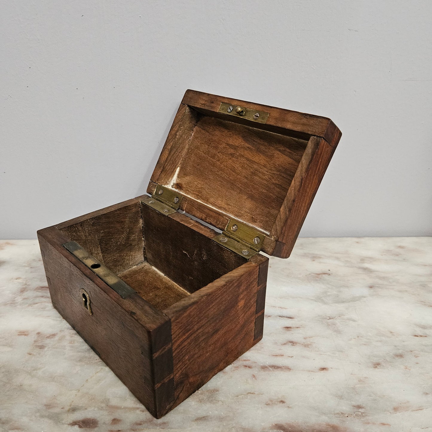 French Walnut Trinket Box & Key