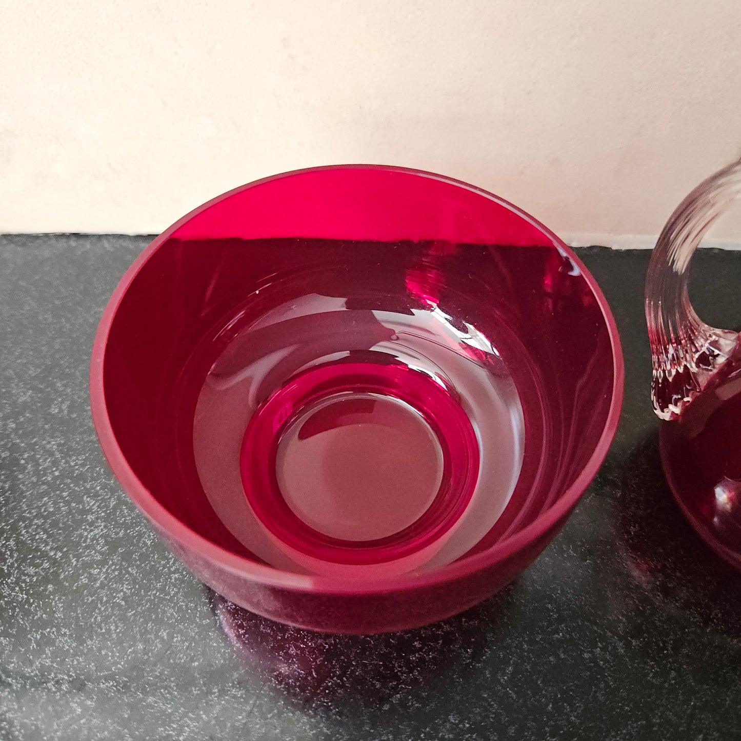 Ruby Glass Jug & Bowl