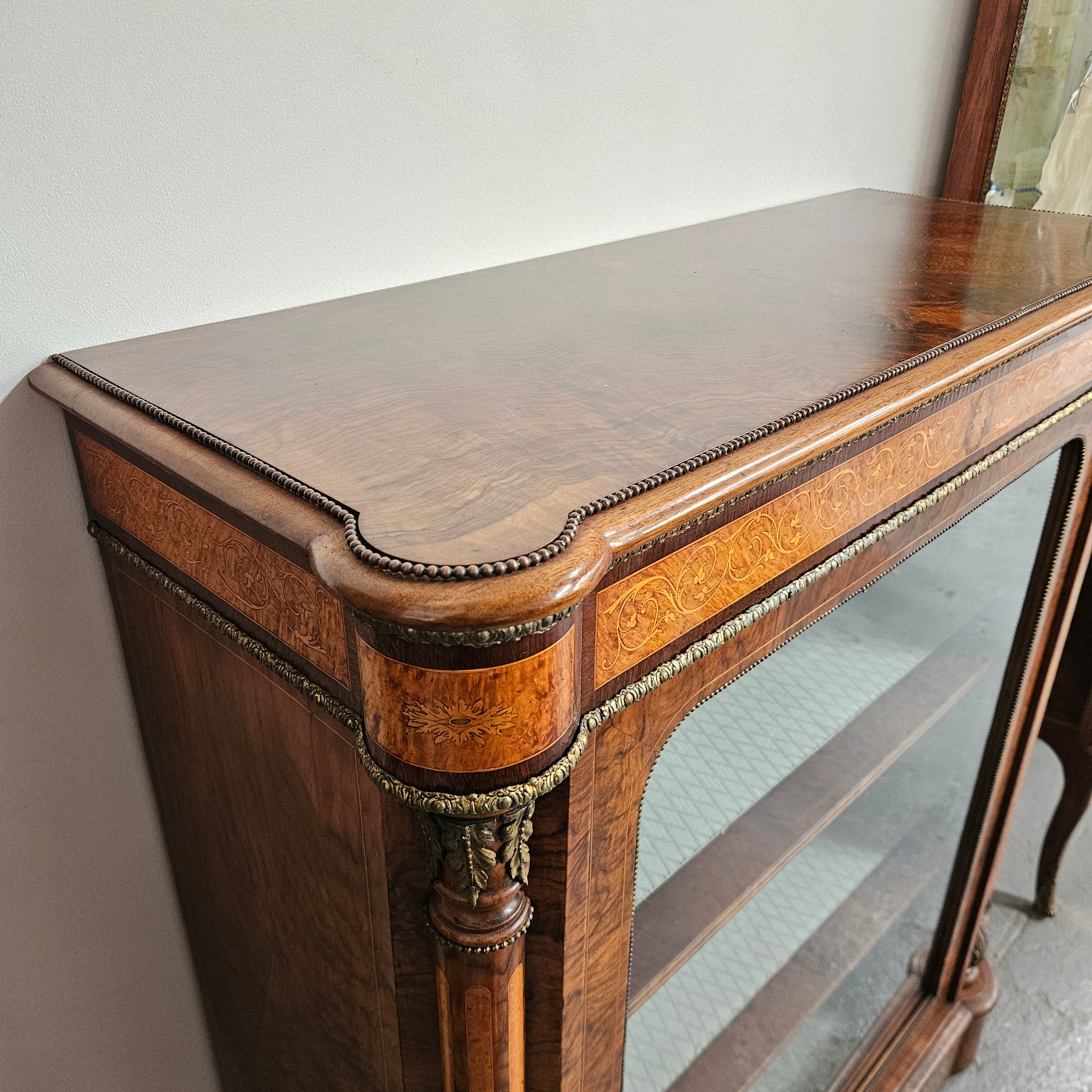 Beautiful Figured Walnut Victorian Inlaid Piers Cabinet | Antique & Vintage | Moonee Ponds Antiques | Australia Wide Delivery