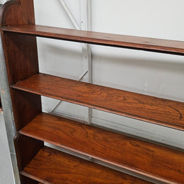 Late Victorian Mahogany 6 Tier Waterful Front Free Standing Bookcase