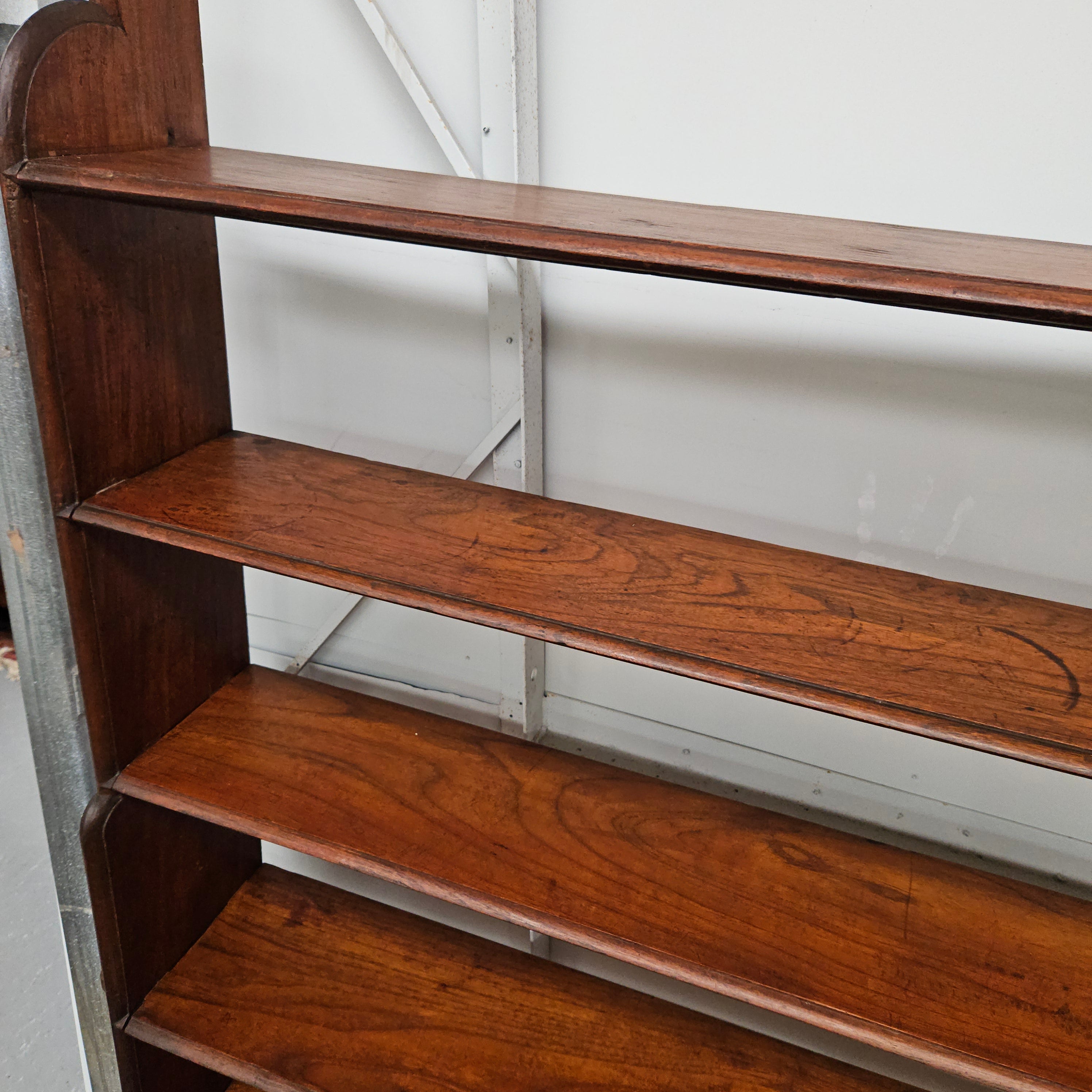 Late Victorian Mahogany 6 Tier Waterful Front Free Standing Bookcase | Antique & Vintage | Moonee Ponds Antiques | Australia Wide Delivery