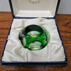 Webb Corbett crystal and green crystal paperweight with intaglio fish on base | Antique & Vintage | Moonee Ponds Antiques | Australia Wide Delivery