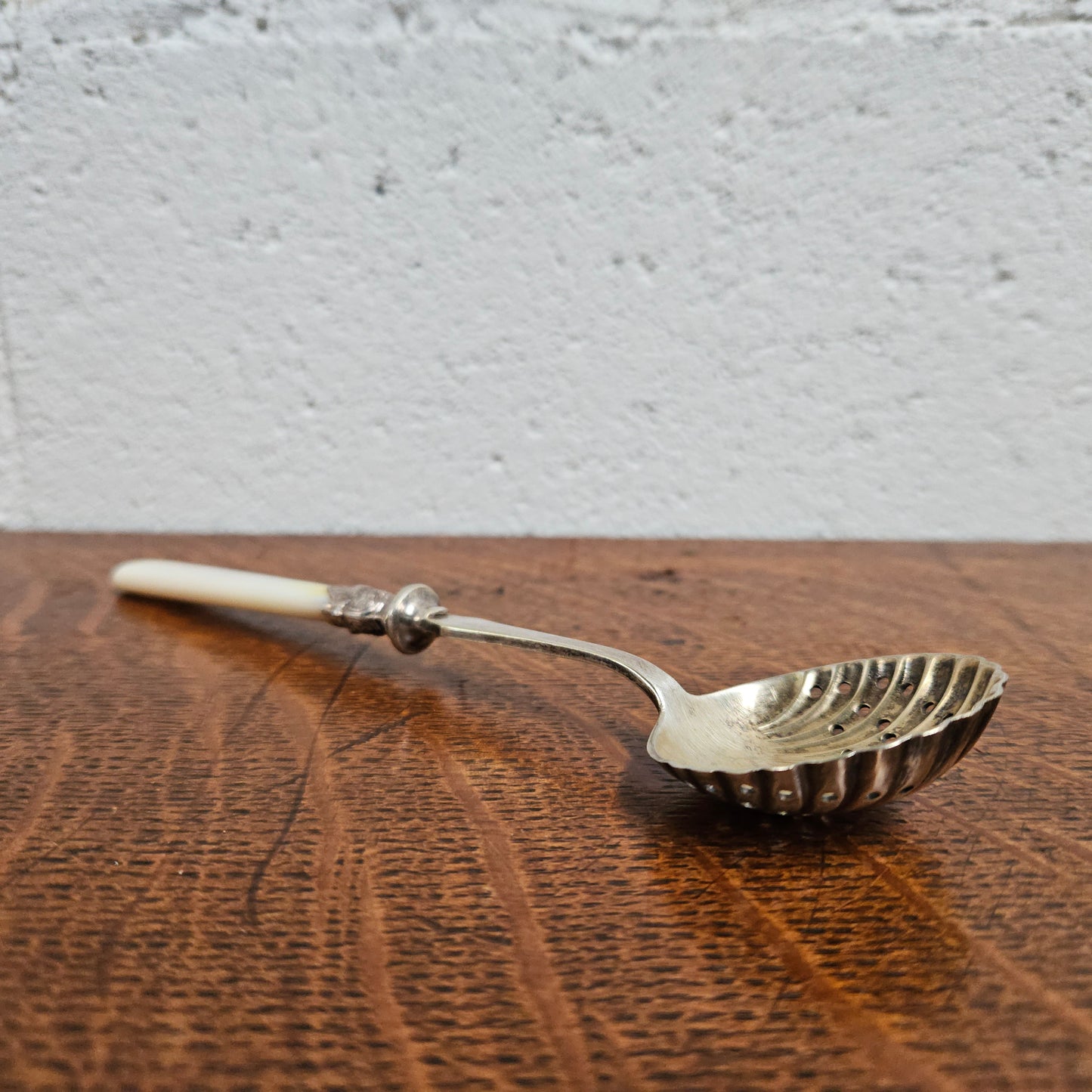 Mother of Pearl & EPNS Silver Sifting Spoon