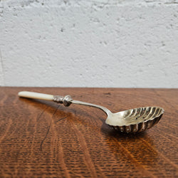 Mother of Pearl & EPNS Silver Sifting Spoon | Antique & Vintage | Moonee Ponds Antiques | Australia Wide Delivery