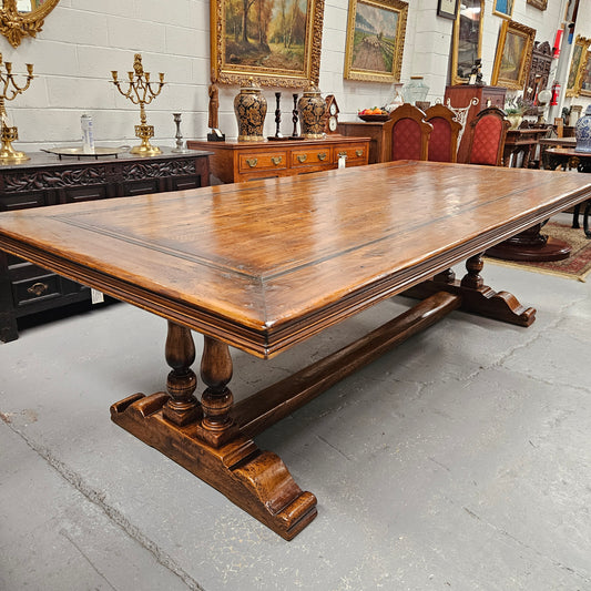 French Elm Farmhouse Style Dining Table