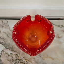 Murano Style Amberina Glass Bowl