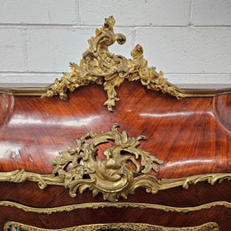 Rare Rosewood Vitrine With Stunning Hand Painted Panels & Gilt Bronze Ormolu trim