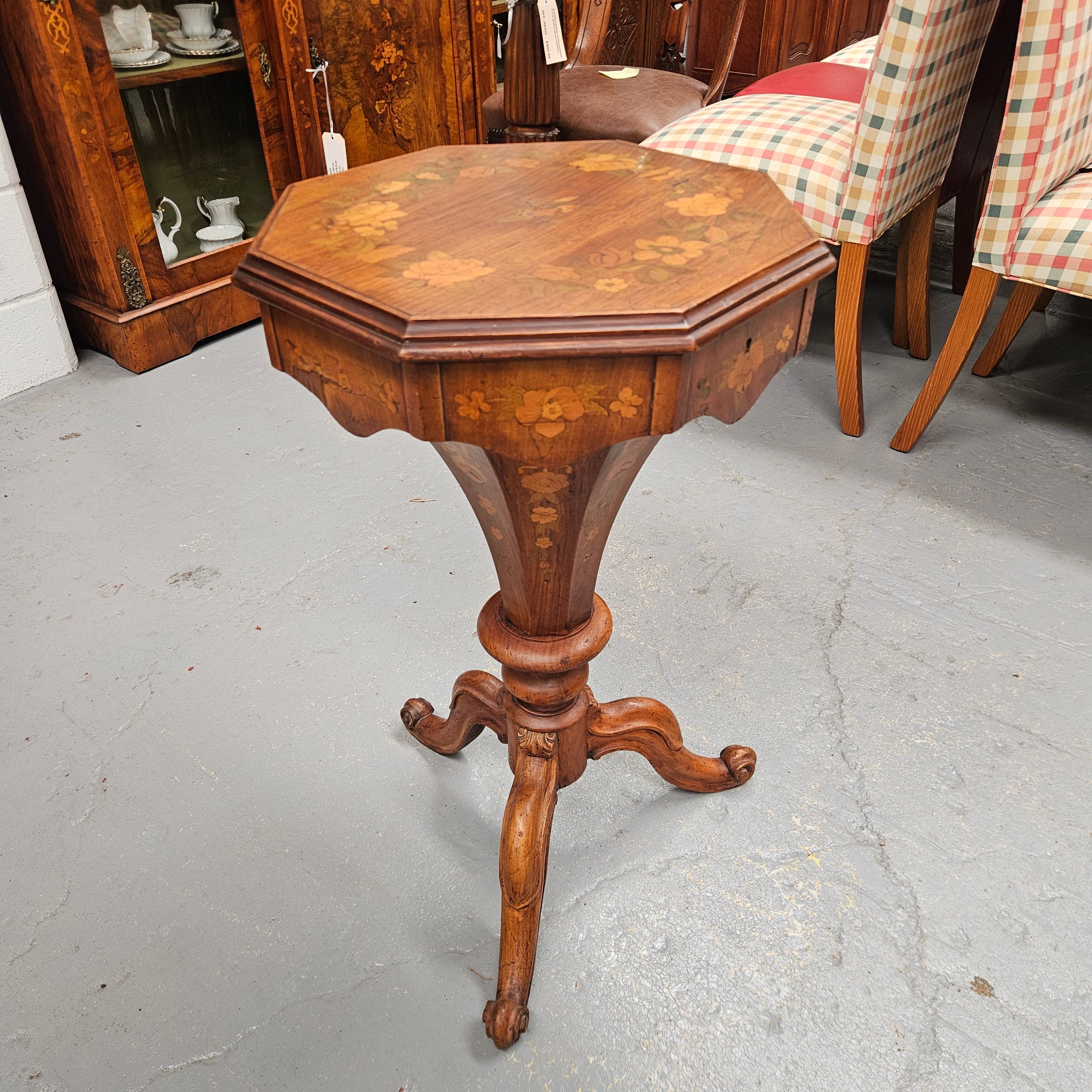 Antique Victorian Inlaid Walnut Sewing / Work Table | Antique & Vintage | Moonee Ponds Antiques | Australia Wide