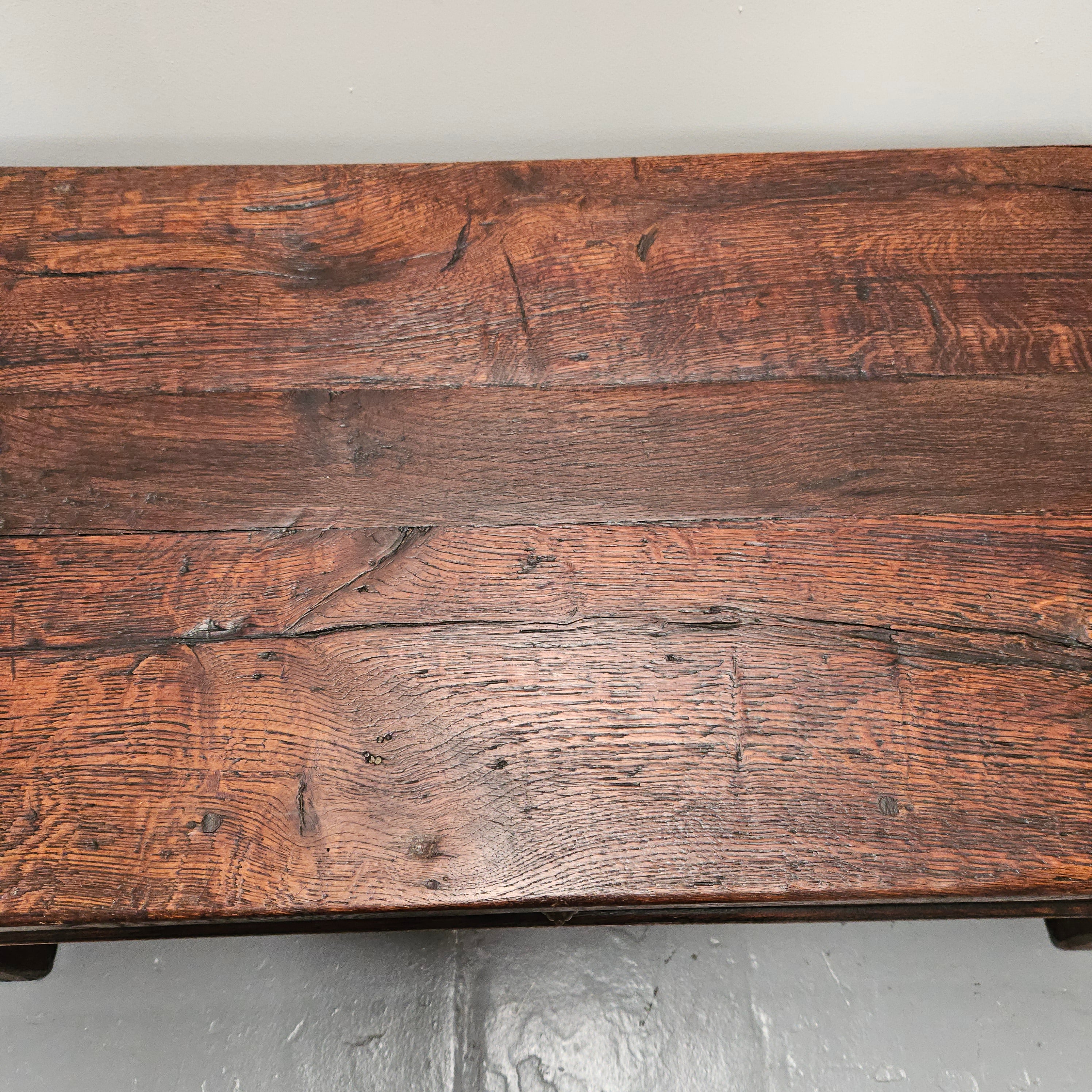 French Oak One Drawer Stretcher Base Coffee Table | Antique & Vintage | Moonee Ponds Antiques | Australia Wide Delivery