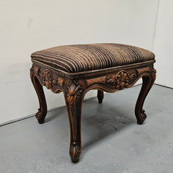French Oak Louis XV Style Upholstered Footstooli | Antique & Vintage | Moonee Ponds Antiques | Australia Wide Delivery