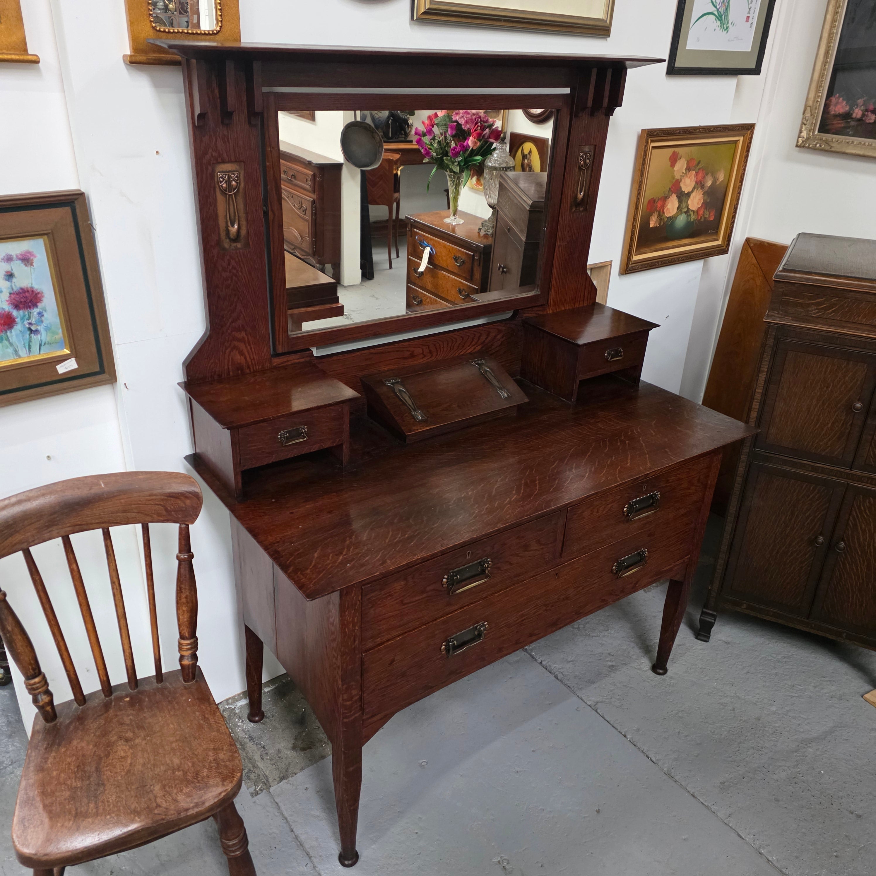 Art and Crafts Oak Dressing Table | Antique & Vintage | Moonee Ponds Antiques | Australia Wide Delivery