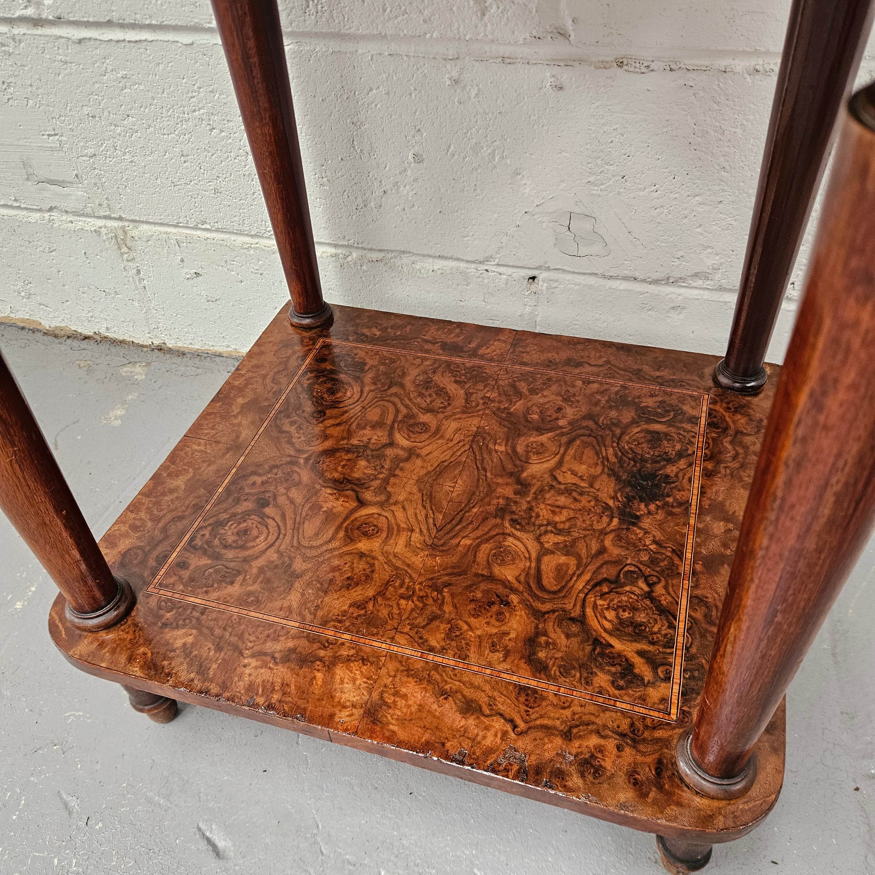 French Figured Walnut Marble Top Bedside | Antique & Vintage | Moonee Ponds Antiques | Australia Wide
