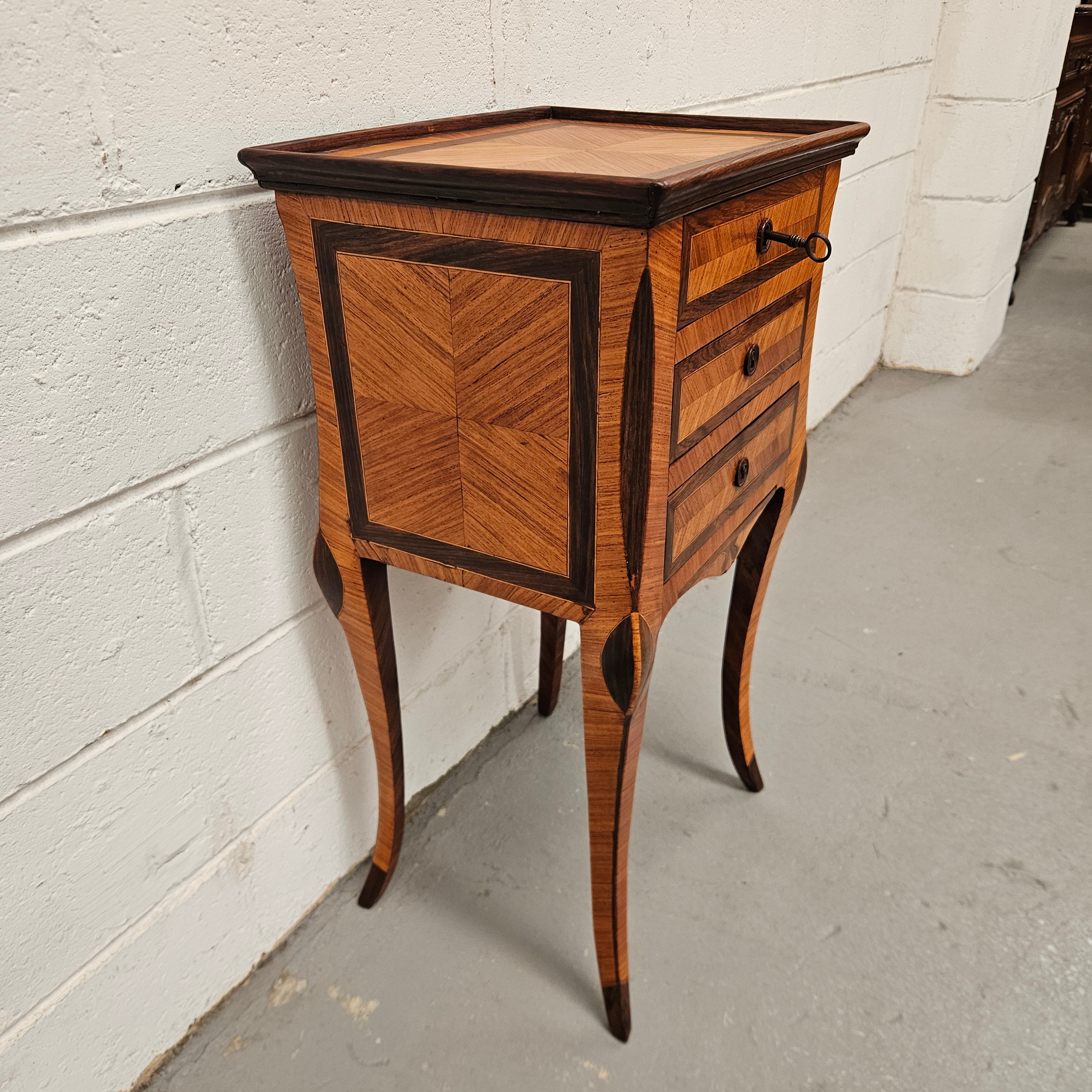 French Louis XVth Rosewood & Kingwood Side Table/Sewing Table | Antique & Vintage | Moonee Ponds Antiques | Australia Wide Delivery