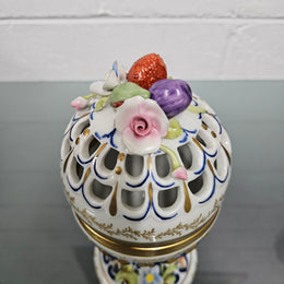 Stunning Vintage Sevres Style Lidded Potpourri on Pedestal
