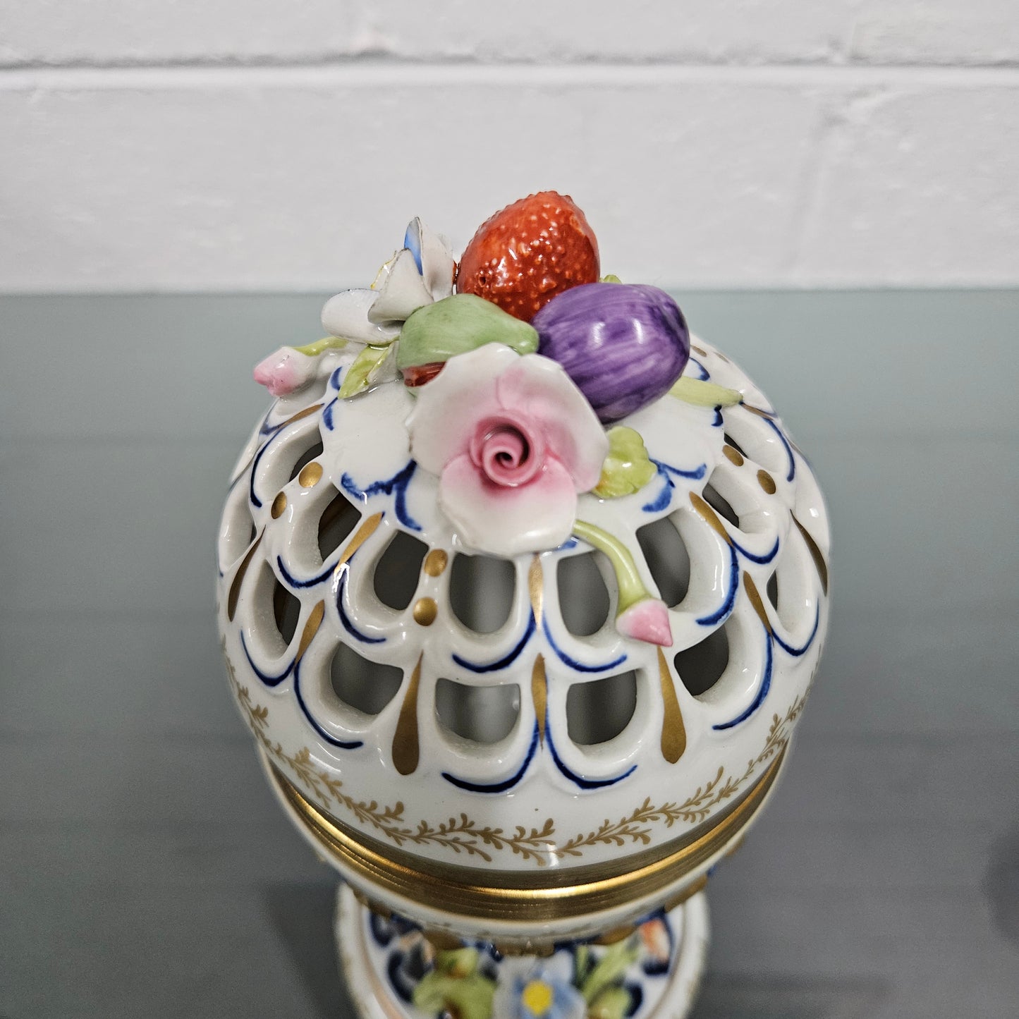 Stunning Vintage Sevres Style Lidded Potpourri on Pedestal