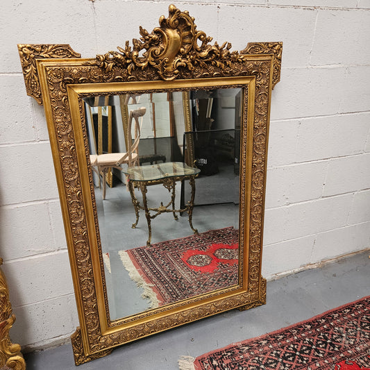 Stunning 19th Century French Gilt Mantle Mirror
