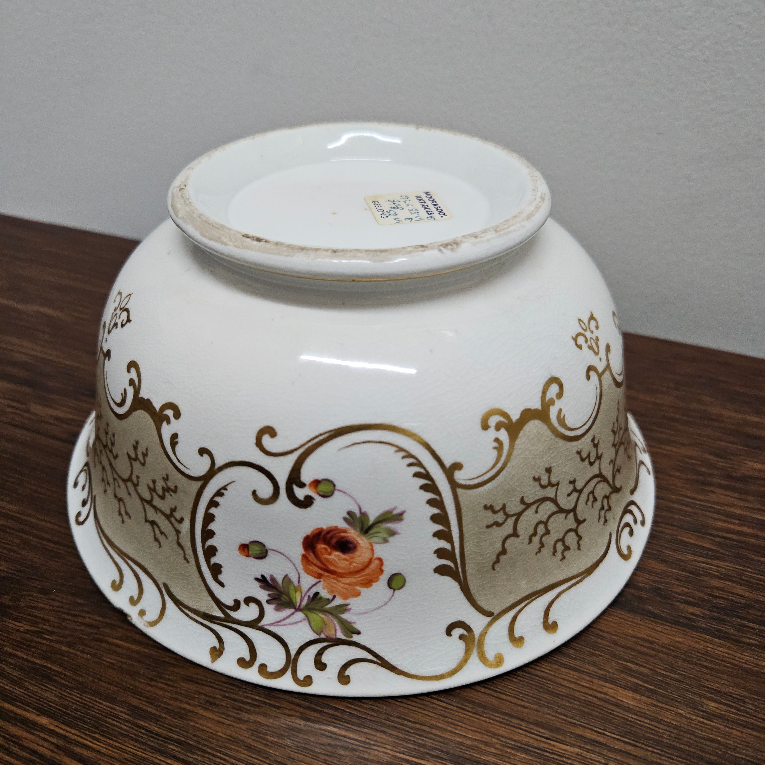 Large Hand Painted Early 19th Century Bowl A/F | Antique & Vintage | Moonee Ponds Antiques | Australia Wide Delivery