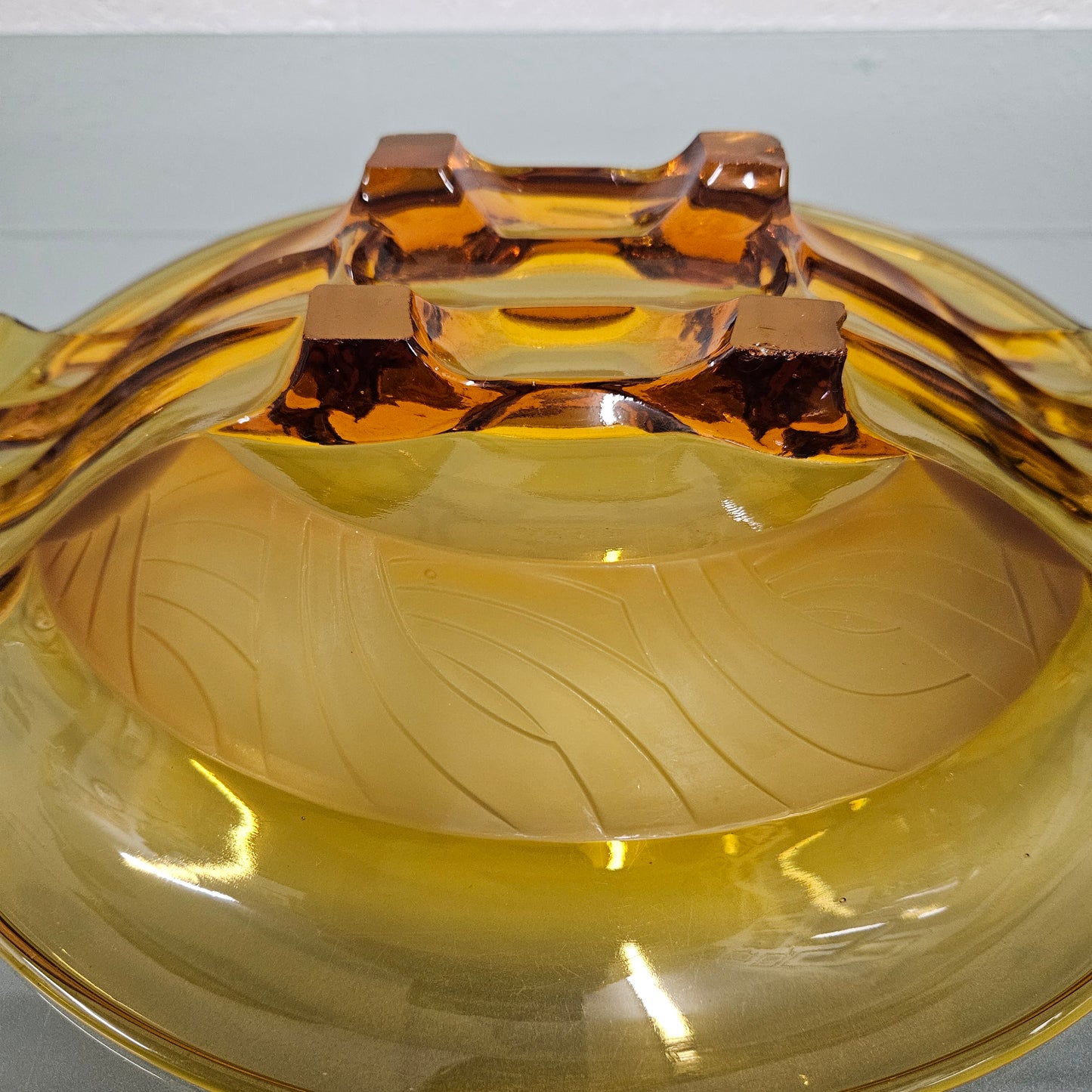 Art Deco Amber Glass Float Bowl