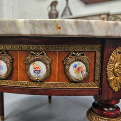 French Mahogany Louis XVI Style Limoges Marble Top Coffee Table | Antique & Vintage | Moonee Ponds Antiques | Australia Wide Delivery