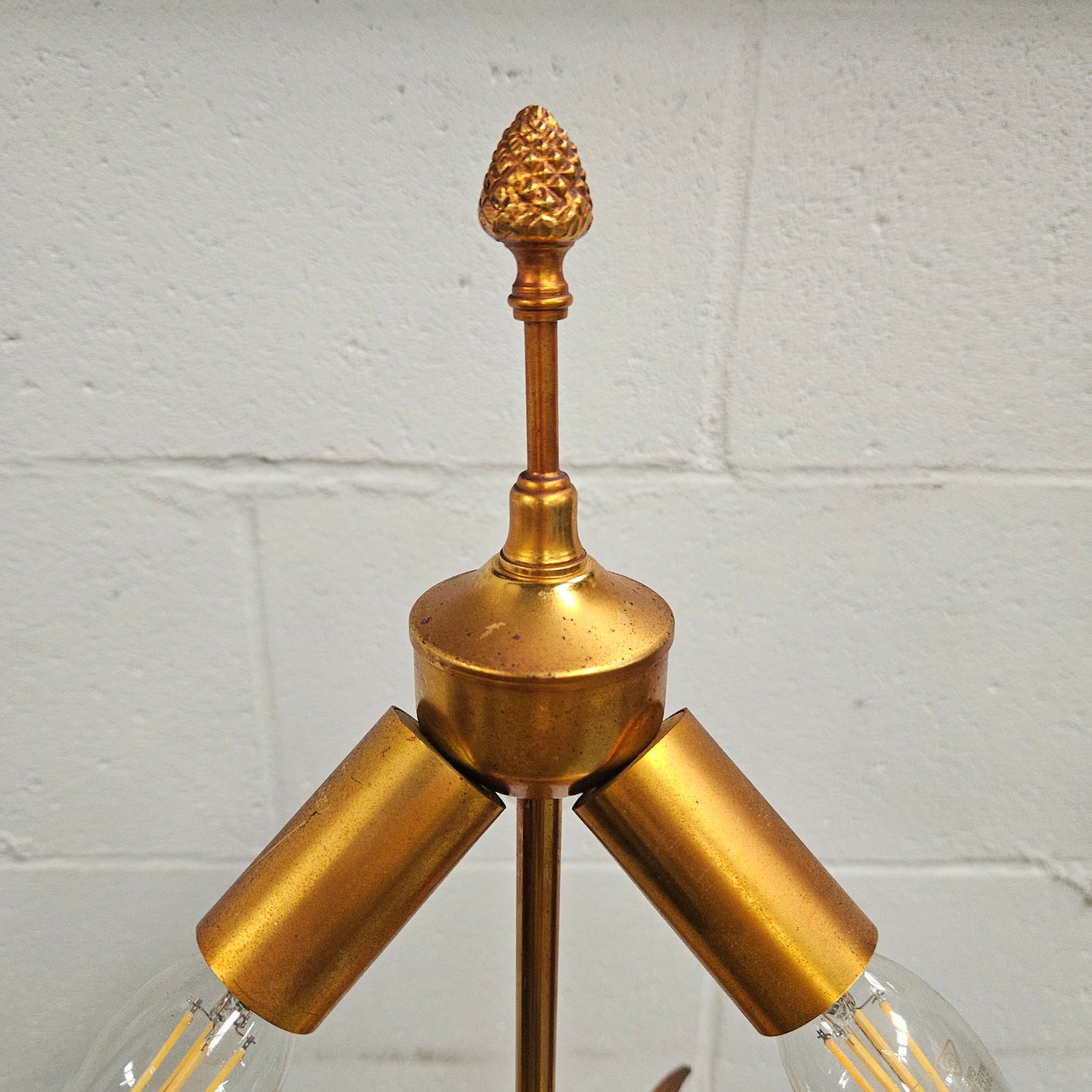 Vintage Designer Gilt Brass Table Lamp By Maison Charles for Boulanger