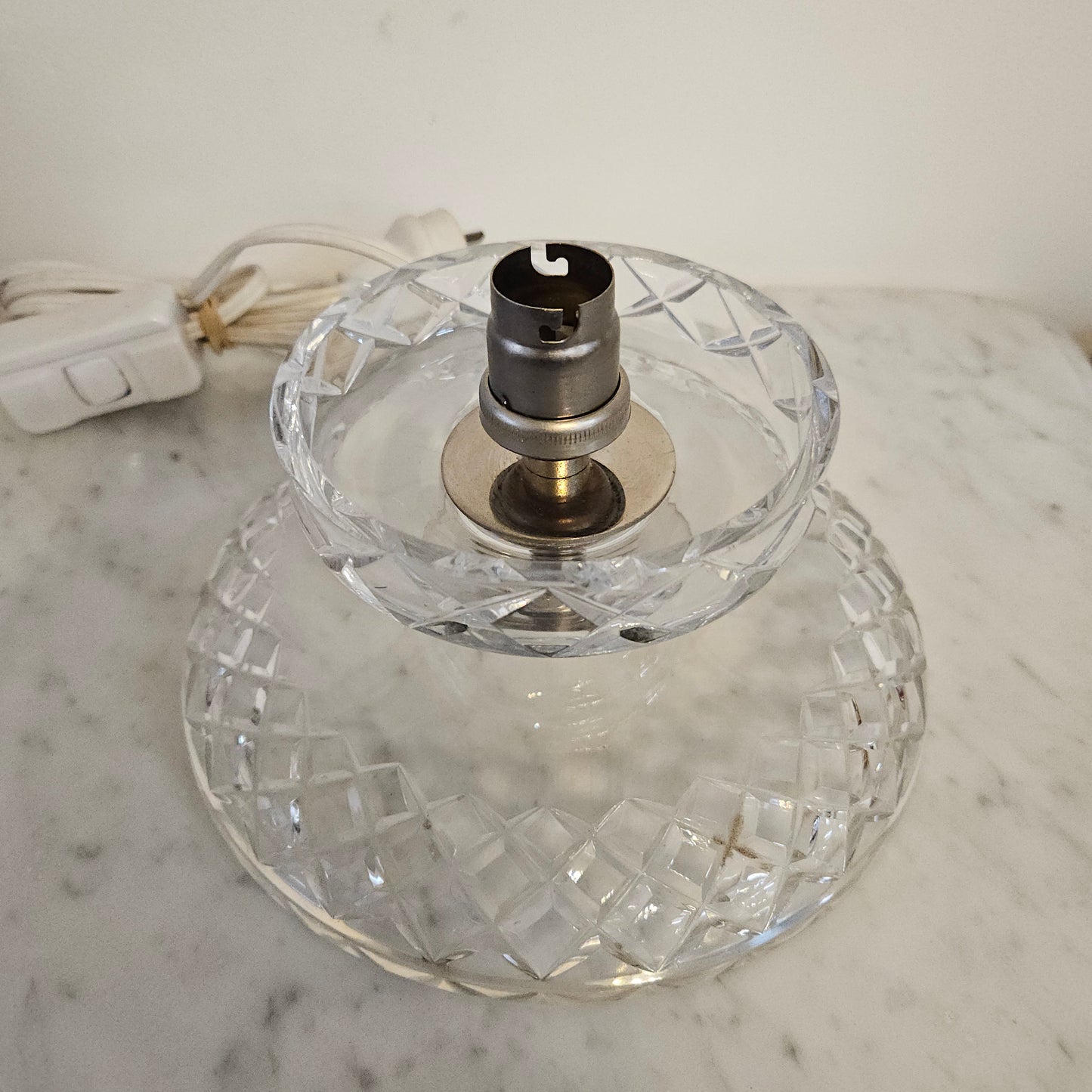 Vintage Art Deco Bohemian Crystal Bedside Lamp