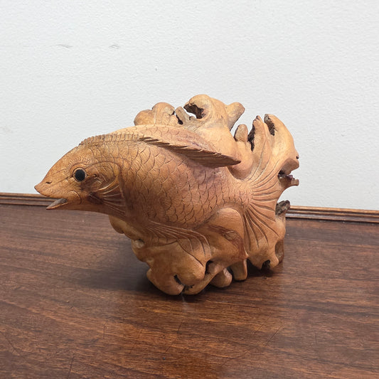 Vintage Hand Carved Wooden Fish