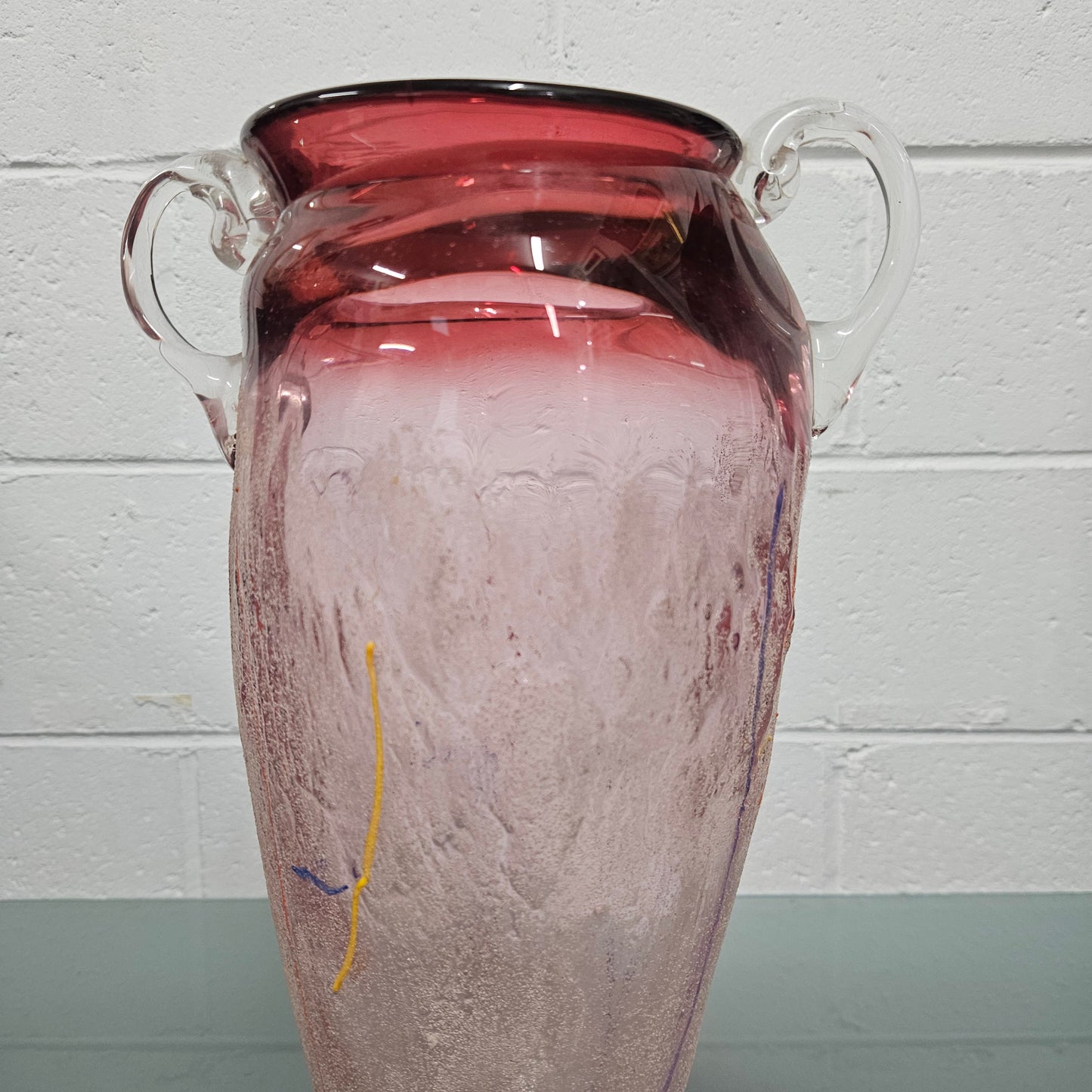 Mid Century Modern Art Glass Vase Signed On Base