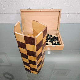 Vintage French Boxed Wooden Chess Set