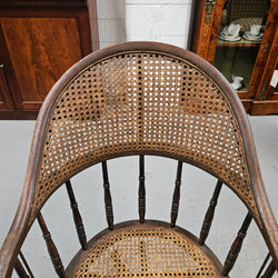 Antique Cane & Oak Office Desk Chair | Antique & Vintage | Moonee Ponds Antiques | Australia Wide Delivery