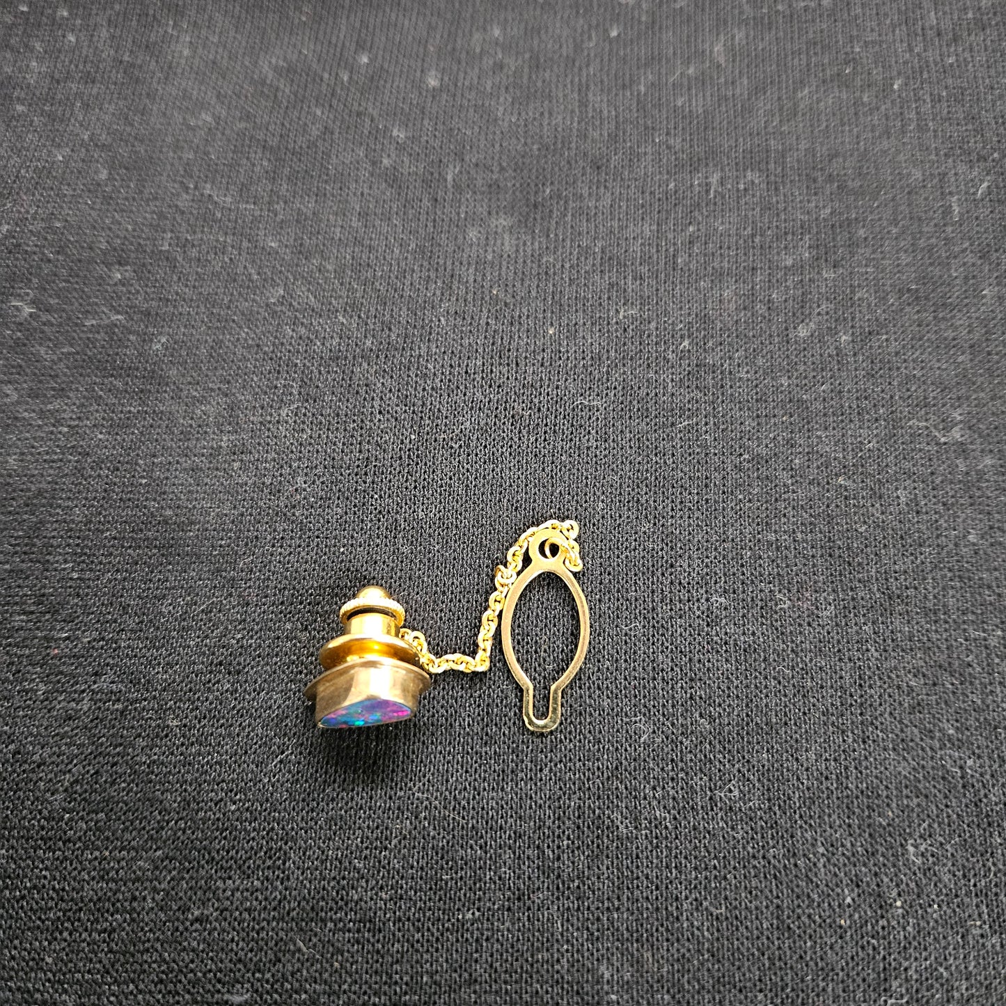Vintage Black Opal & 9ct. Gold Tie Pin