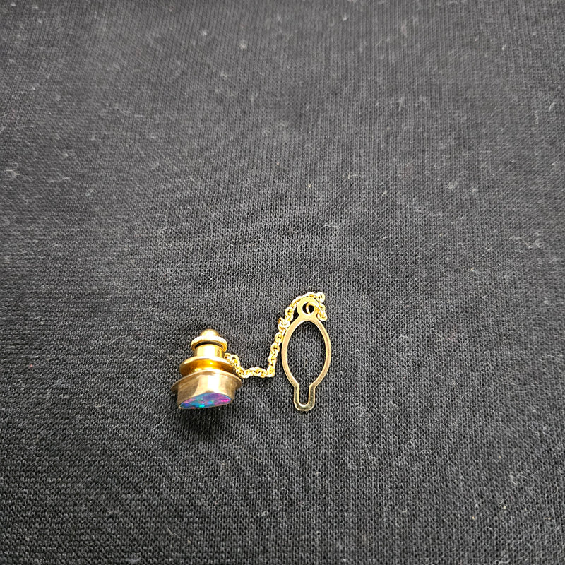 Vintage Black Opal & 9ct. Gold Tie Pin