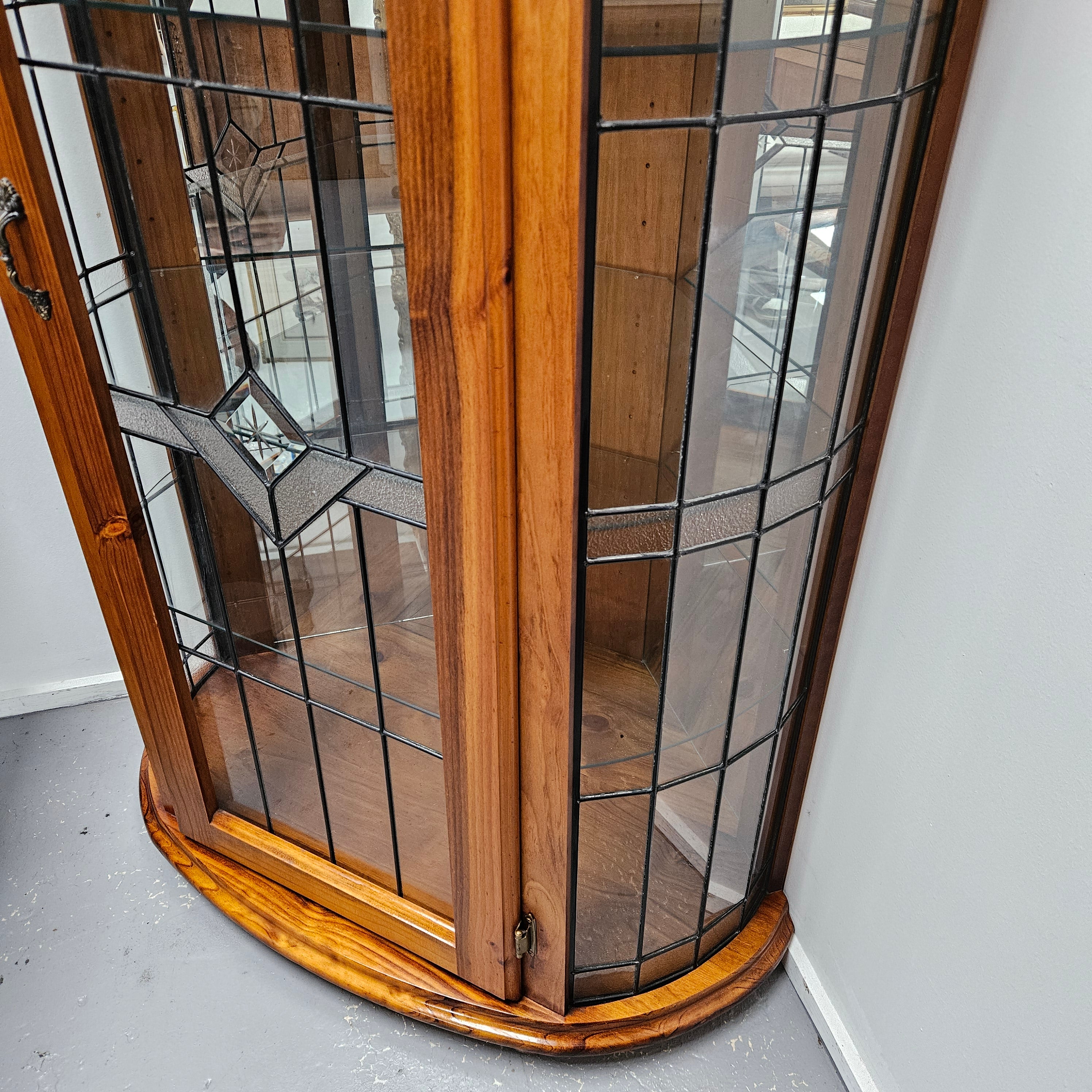 A Quality Reproduction Leadlight Corner Cabinet | Antique & Vintage | Moonee Ponds Antiques | Australia Wide Delivery