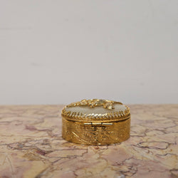 Vintage Brass & Quartz Stone Trinket Box | Antique & Vintage | Moonee Ponds Antiques | Australia Wide Delivery